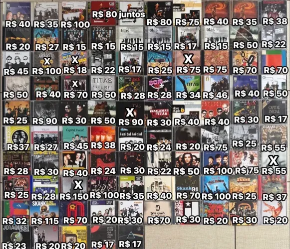 cds, dvds, raimundos, titãs, cpm 22, capital inicial, skank, jota quest, pink floid