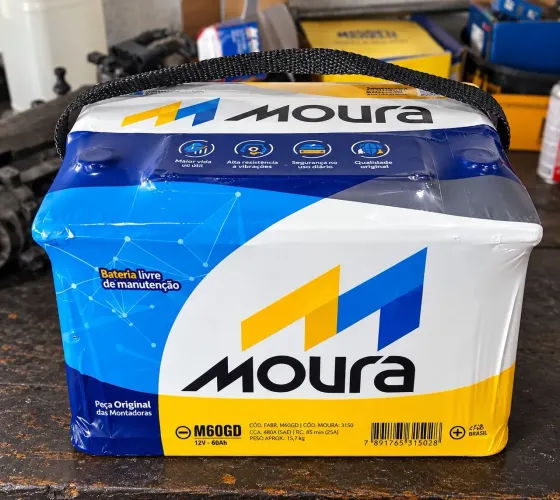 Bateria Moura M60GD 60Ah 12V Nova - 1 Ano de Garantia