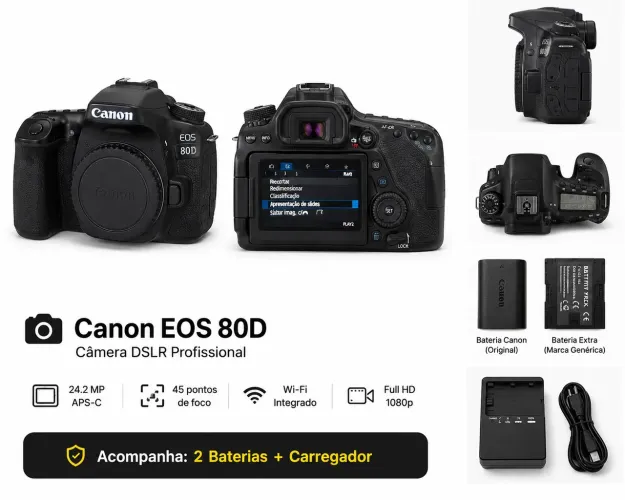 Cânon 80D Semi-Nova 
