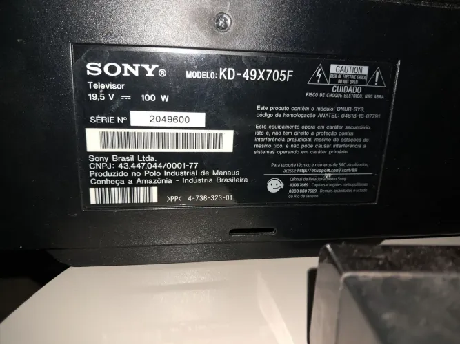 TV Sony Bravia de 49 polegadas KD-49X705F