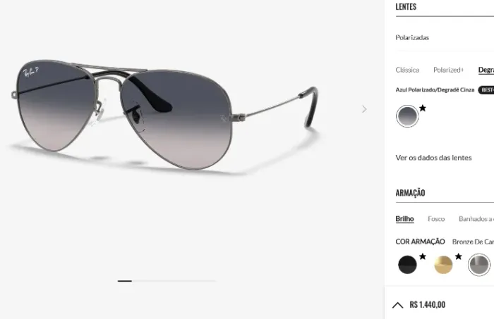 Óculos de Sol Ray-Ban Aviator ORIGINAL RB3025 004/77 Polarizado