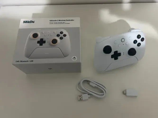 Controle 8Bitdo Ultimate 2 Branco Wireless Para Nintendo Switch, Windows & Android