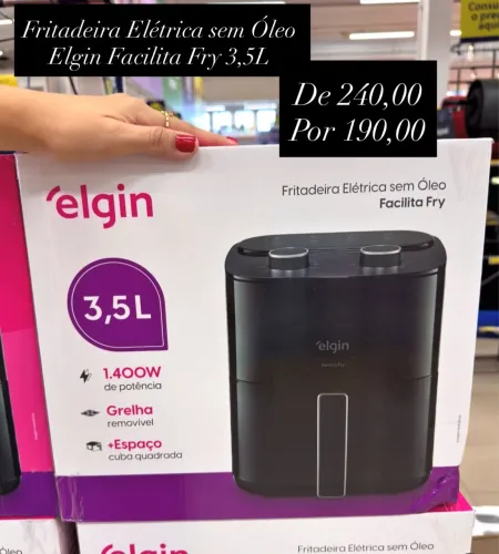 Fritadeira Elétrica sem Óleo Elgin Facilita Fry 3,5L