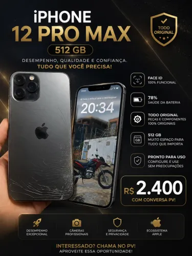 iPhone 12 Pro Max todo original, com conversa no valor