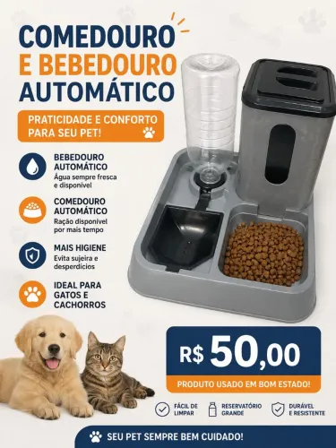 bebedouro e comedouro cachorro e gato