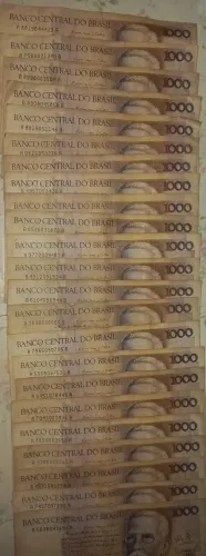 LOTE COM 29 CÉDULAS ANTIGAS - 1.000 CRUZADOS - MACHADO DE ASSIS