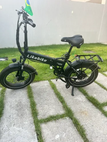 Bicicleta elétrica dobrável motor 500w bateria de lítio