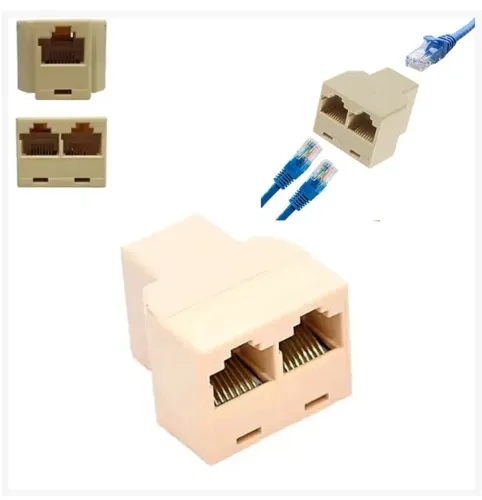 Duplicador de Rede RJ45 (1 Entrada Fêmea para 2 Saídas Fêmea) Adaptador RJ45 - SIGMA