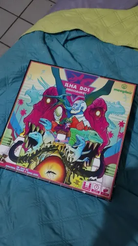 Ilha dos dinossauros + meaples 3d extras - jogo de tabuleiro 