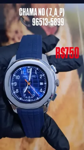 Relógio PATEK PHILIPPE AUTOMÁTICO PULSEIRA AZUL