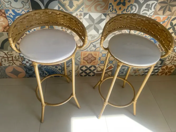 Banqueta em junco 4 unidades 