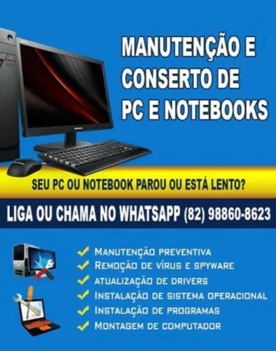 Conserto e manutenção em notebook e pc