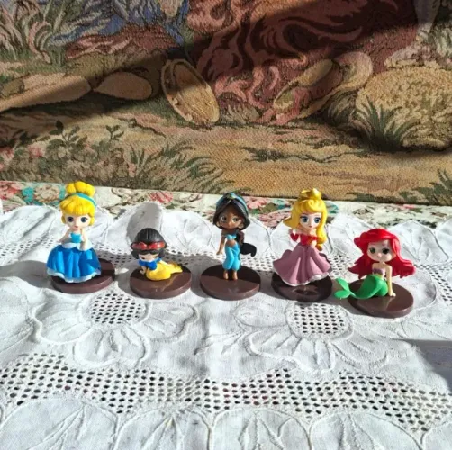 Conjunto princesas da Disney miniaturas colecionáveis