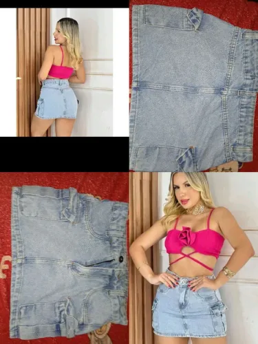 Saia jeans cargo