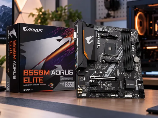 Placa Mãe Gigabyte B550M AORUS Elite, Chipset B550, AMD AM4, mATX, DDR4