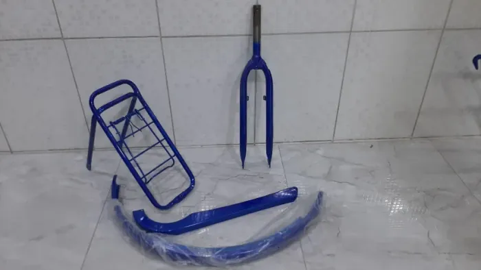 Quadro Bicicleta Aro 26 Poti Completo C/ Garfo  Azul   