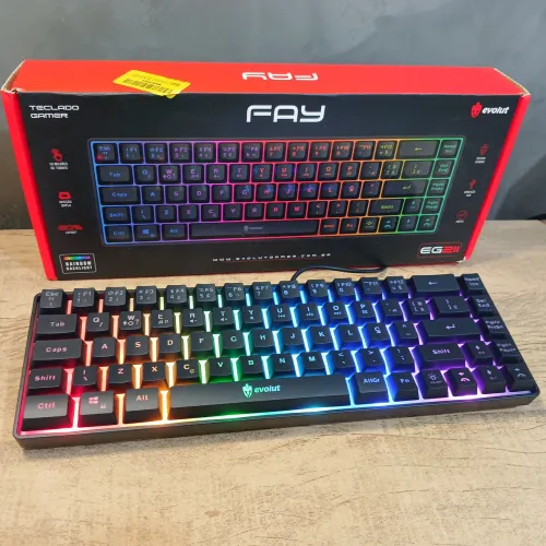 Teclado Gamer Evolut EG211 RGB 60% USB | Novo