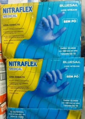 LUVAS NITRAFLEX AZUL -SEM PÓ