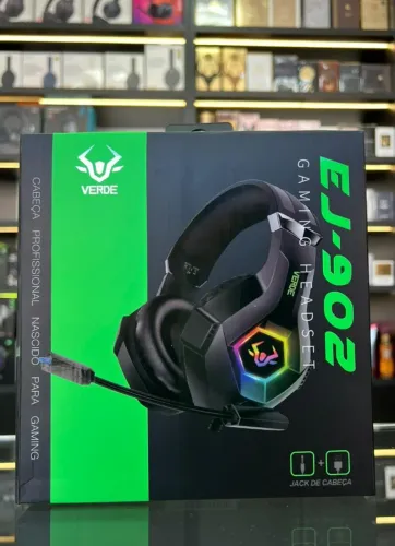 Headset Gamer EJ-902 Microfone P2 + Led RGB USB (Novo)