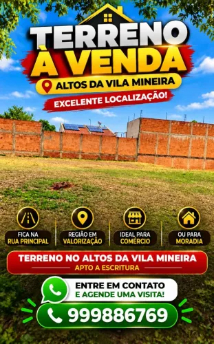 Vende se terreno no alto da vila mineira