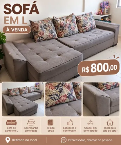 Sofá com chaise