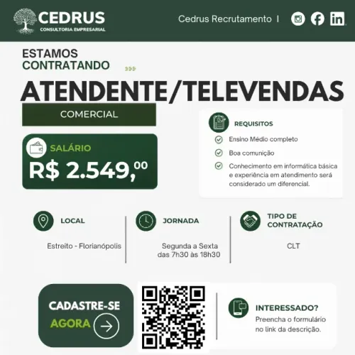 Atendente/Televendas - Comercial