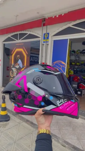 Capacete Fenix rosa e preto novo, 729,00 em 10 sem juros, temos loja 