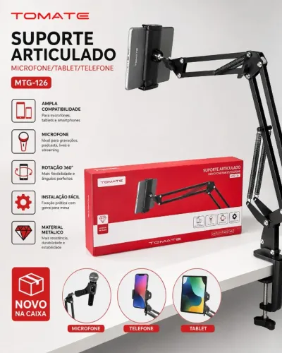 Suporte Articulado Tomate MTG-126 ? Novo na Caixa