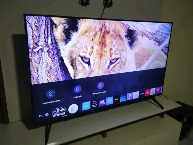 SMARTV 65 POLEGADAS tem um pequeno detalhe que é um risco em baixo bem no cantinho