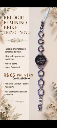 Relógio feminino Trevo