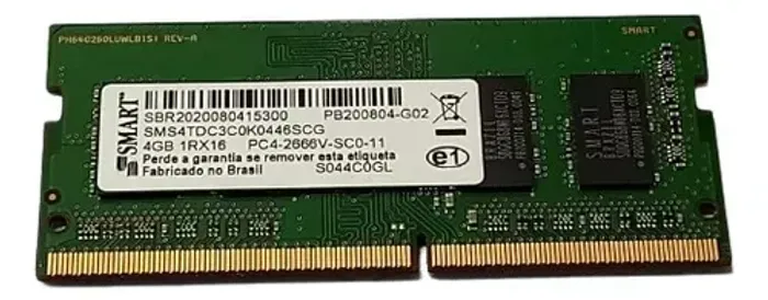 Memória 4 Gb DDR4 2666Mhz SMART para NOTEBOOK