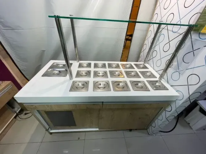 Balcão completo + pista fria 15 cubas