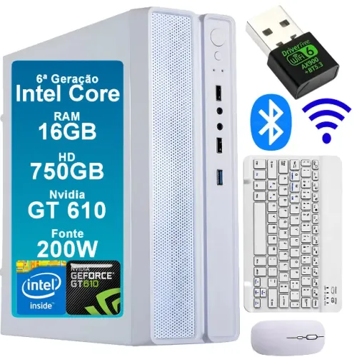 PC Intel i5, 16GB RAM, Nvidia Geforce, Wifi. Teclado e Mouse Sem fio