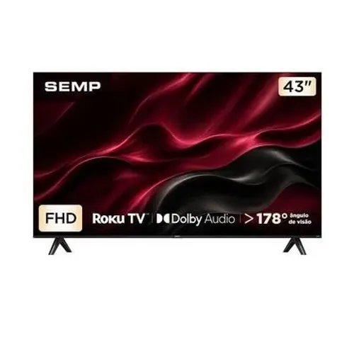 Smart TV Semp 43" 43S42R Full HD Roku TV Dolby Audio Wi-Fi - Nova/Lacrada
