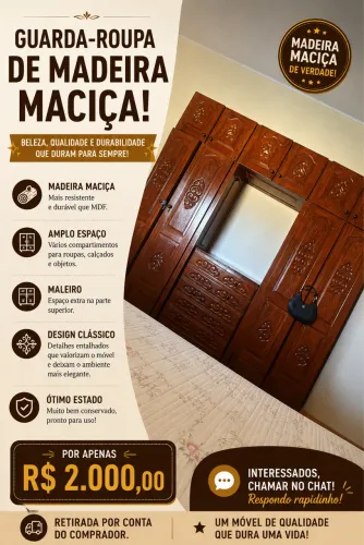 Guarda roupa de madeira