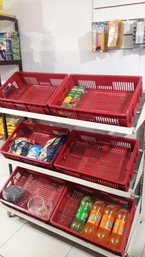 Expositor de Hortifruti e Mercearia de Chão - Completo com 6 Caixas Inclusas