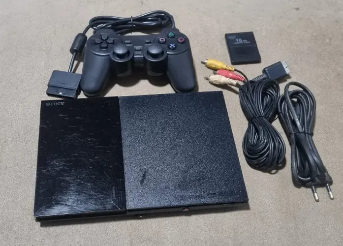 PS2 SLIM 15 Jogos/Controle Novo (Ler Descrição)
