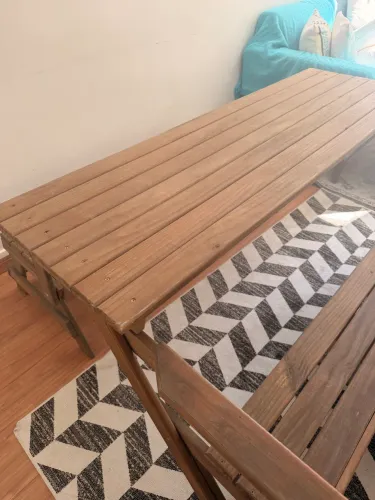Banco da Roça 2 em 1 - Sofá e Mesa | Completo com Futon e almofadas