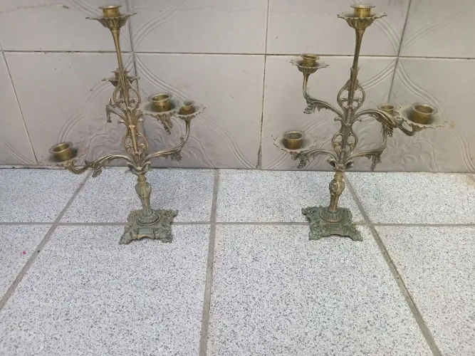 Candelabros 4 pontos em broze