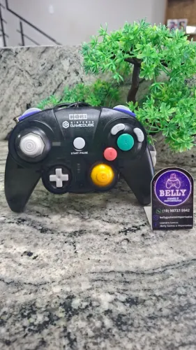 CONTROLE DE GAME CUBE PRETO TRANSLUCIDO HORI ORIGINAL - REVISADO