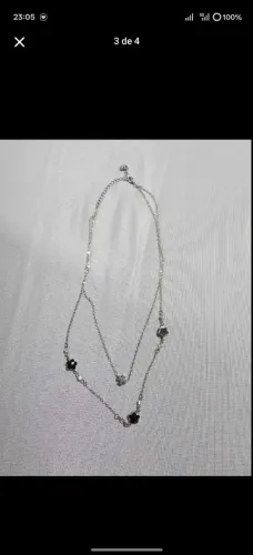 Colar e pulseira conjunto semi jóia 