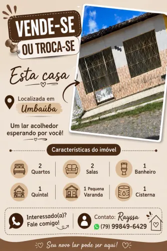 Vendo ou troco casa em Umbaúba
