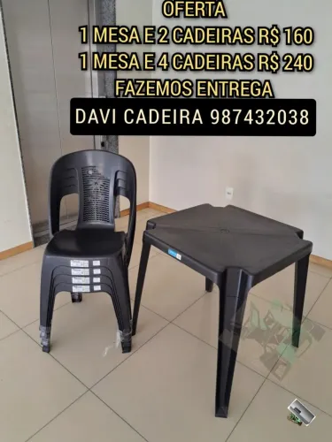 CONJUNTO DE MESA MAIS CADEIRA DE PLASTICO PARA SUA CASA NOVA