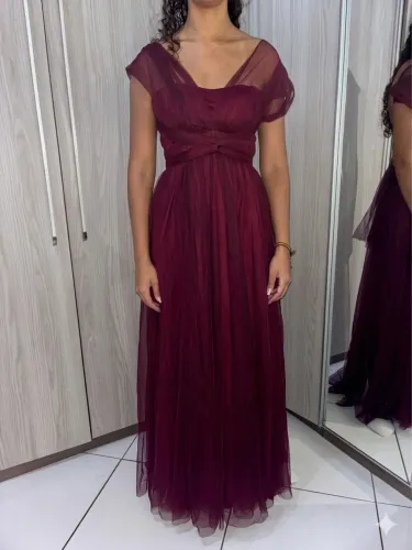 Vestido Festa multiforma(Madrinha) Marsala vermelho