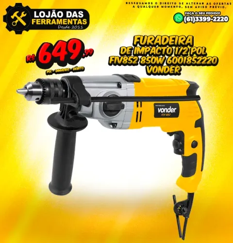 Furadeira de Impacto 1/2 Pol FIV852 850w Vonder