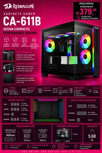 Gabinete reddragon lite