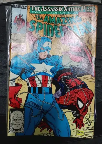 AMAZING SPIDER-MAN 323 1988 POR TODD MCFARLANE CAPA CLASSICA COM CAPITÃO AMÉRICA RELIQUIA