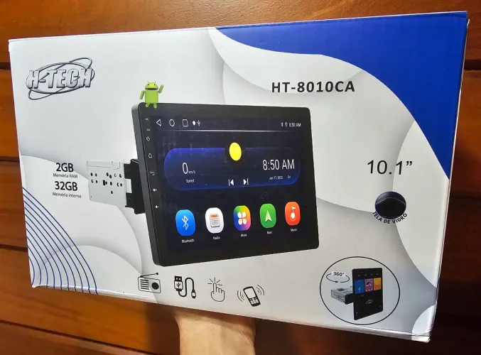 CENTRAL MULTIMÍDIA HT-8010CA DE 10.1ANDROID 2/32GB (Lacrado/Novo)