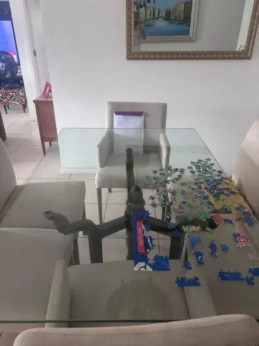 Tampo de vidro retangular para mesa de jantar