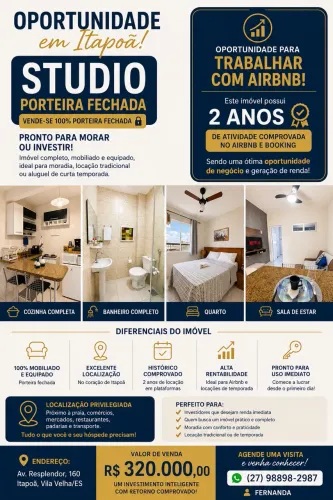 Studio Porteira Fechada em Itapoã